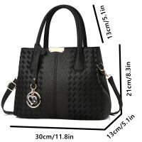 Bolso De Hombro Para Mujer Estilo Europeo Y Americano Con Patrón De Lichi Bordado Moda Bolso De Mano Diagonal Material PU Con Cierre De Cremallera - details 2
