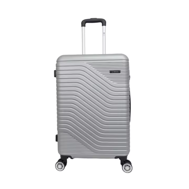 Maleta Barata Mediana Benzi BZ5747 gris plata  65 x 40 x 25 cm y 3,2 kg. Maletas de Viaje  Rígida. Equipaje  con 4 Ruedas dobles giratorias 360º y Cerradura de Combinación (Color Gris Plata) - 1