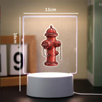 Lámpara De Mesa LED Creativa Para Bomberos Luz Nocturna De Acrílico Cambio De Color Regalo 3D Iluminación Nocturna - details 3