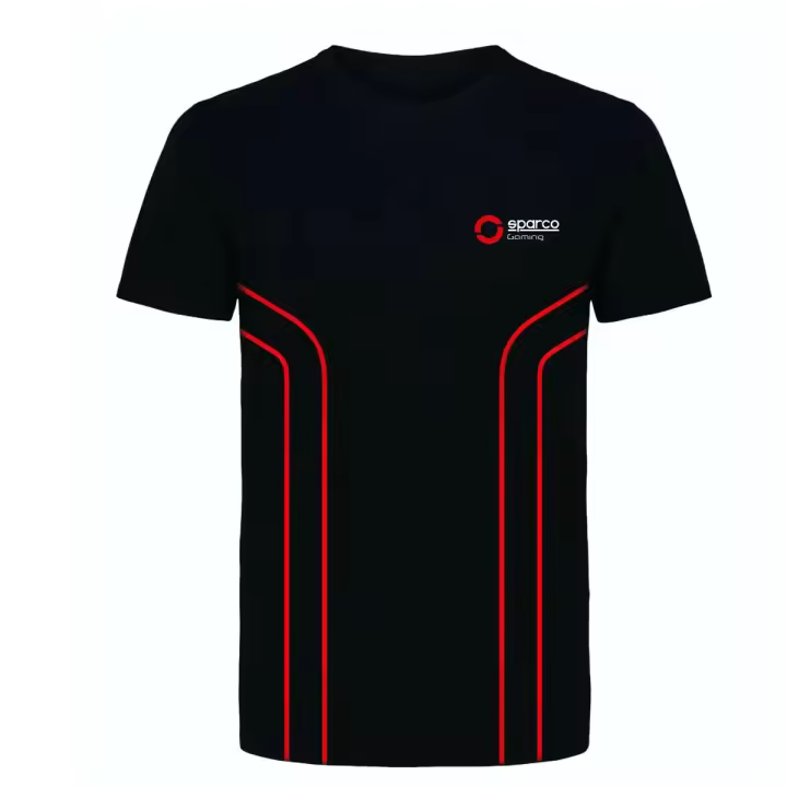 Camiseta de Manga Corta Hombre Sparco GAMING Negro Rojo - 1
