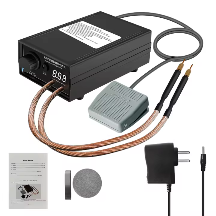 Soldador portátil de alta potencia por puntos, soldador por puntos ajustable de 8000w, máquina de soldadura 0-1200A adecuada para batería 18650 - 1