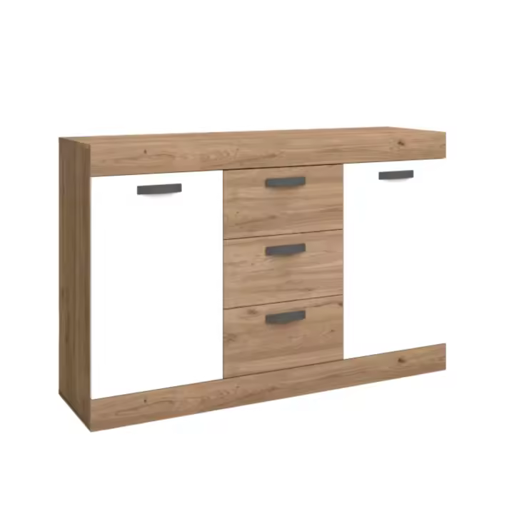 Miroytengo Aparador Argos Blanco Naturale 2 Puertas 3 Cajones 140x91x40 cm - 1