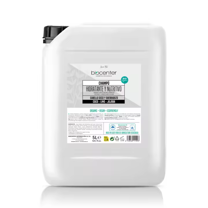 BIOCENTER Champú natural Hidratante - Línea Top - Ecológico y vegano 5 LITROS - 1
