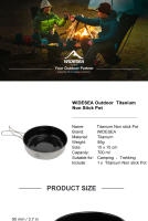 Widesea Sartén De Camping Ultra-Ligera De Titanio Tazón Olla Plato Para Barbecue Picnic Utensilios De Cocina Juego De Mesa - details 0