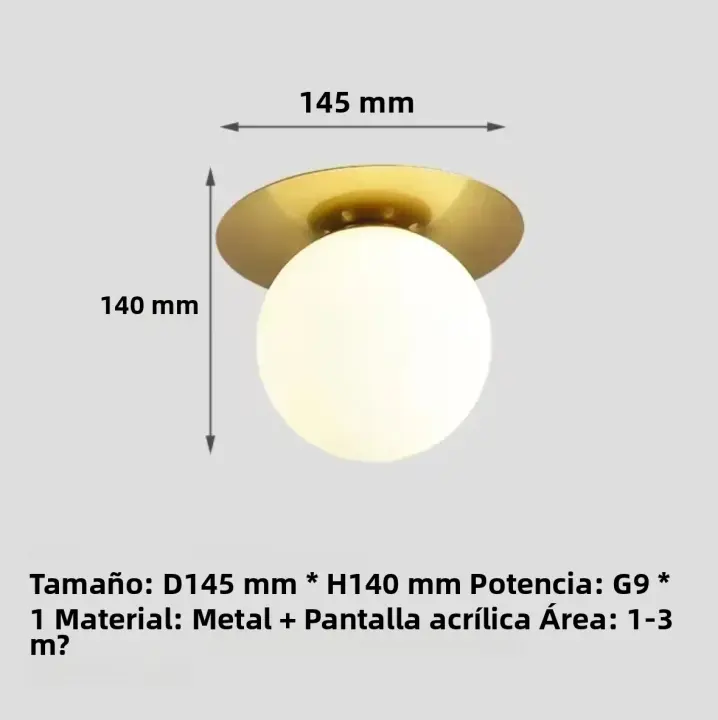Lámpara De Techo LED Nórdica Sencilla Para Dormitorio Y Pasillo Iluminación Industrial De Acero Negro Y Acrílico G9 SinInterruptor Moderna Para Cocina Comedor Estudio Baño - 1