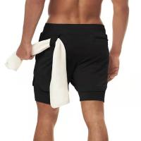 Shorts De Correr Camuflaje Para Hombre Pantalones Deportivos De Entrenamiento 2-en-1 Secado Rápido Para Verano Fitness Y Jogging - details 5