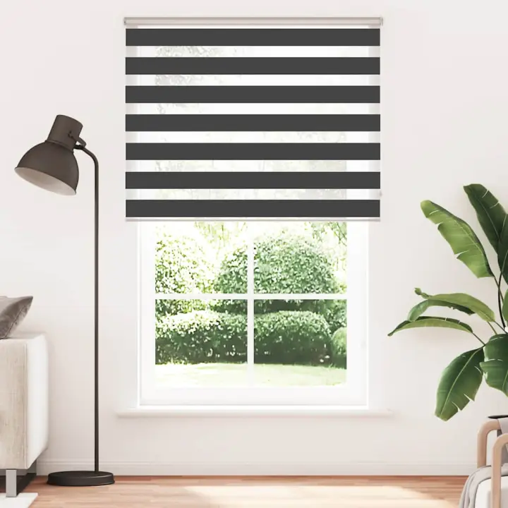 Estor cebra negro 140x200 cm tejido ancho 135,9 cm poliéster - 1