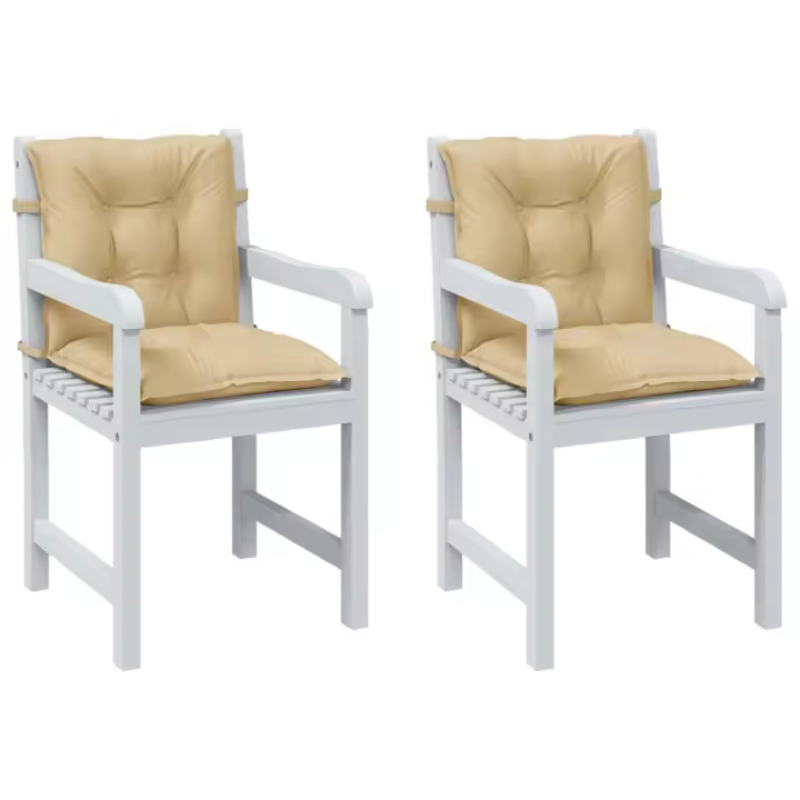 vidaXL Cojines silla respaldo bajo 2 ud tela beige melange 100x50x7 cm - 1