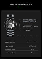 Reloj De Hombre Original Rotativo En Acero Inoxidable Estilo Deportivo Y Moda Negro Resistente Al Agua Y Al Choque Movimiento De Cuarzo Reloj Top Para Hombres - details 5