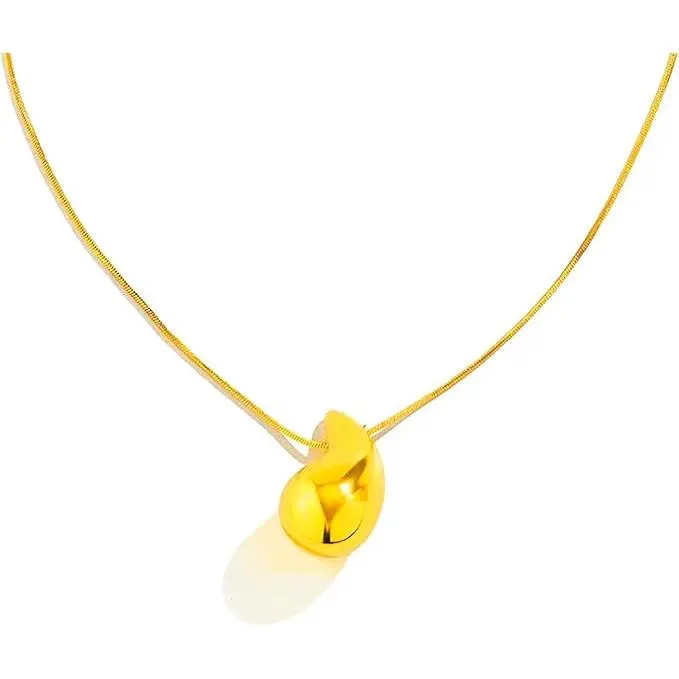 Collar para mujer Gota de agua Dorada y Plateado Acero Inoxidable lagrima Joyeria Tendencia,para mujeres, novias y niñas - 1