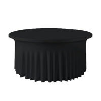 1pc Tablecloth Redondo Elástico De Spandex Para Decoración De Fiestas Cumpleaños Baile De Invierno Boda Tamaño Único Color Sólido - details 12