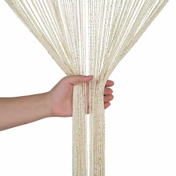 Cortina De Puerta De Glitter 2M*1M Encaje Plateado Brillante Con Borlas Para Decoración De Paredes Y Ventanas En Hogar Y Festivales - 1