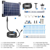 Sistema De Riego Por Drip Solar Autoabastecido Con Batería Integrada De 2200mAh IP65 Impermeable Kit De Riego DIY Para Jardín - details 0
