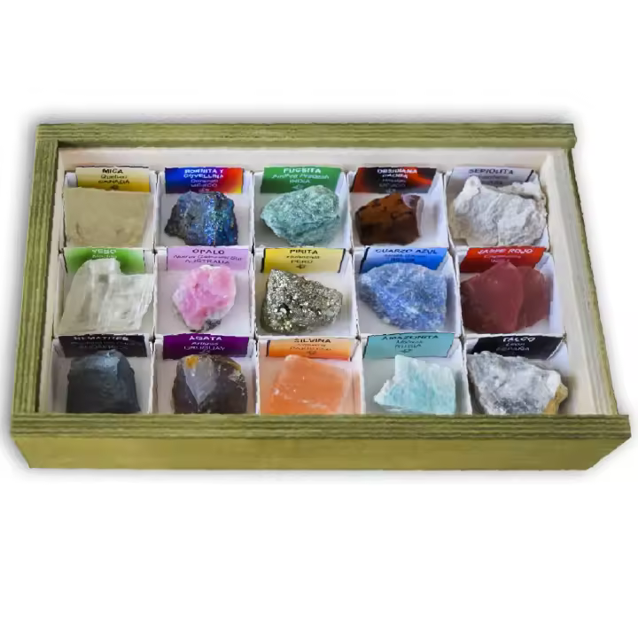 Minerales y Fósiles Nano Colección de 15 Minerales del Mundo 3 - 1