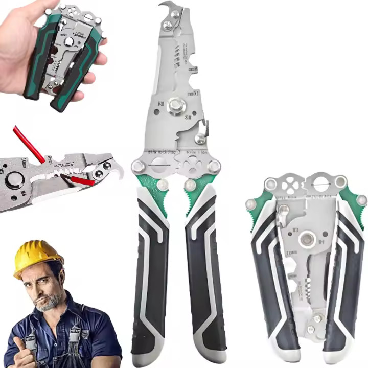 Pelacables plegable 18 en 1, pelacables portátil y herramienta de engarce, pelacables para electricistas de 0,08 mm a 1,6 mm, herramienta pelacables multifuncional para electricistas y entusiastas del bricolaje - 1