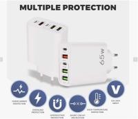 Cargador USB C, 65 W 5 Puertos Cargador USB C with Cargador Inteligente QC 3,0 Adaptador de Corriente USB para iPhone 15 14 12 11 Pro MAX SE 2020 XS XR 8 7, Samsung, tableta - details 1