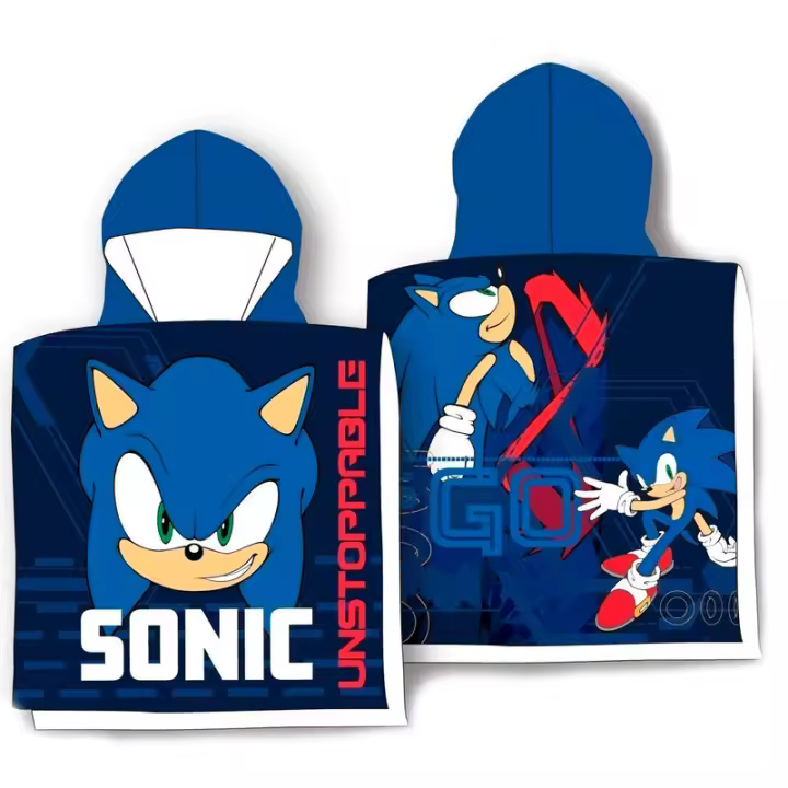 Toalha poncho de algodão Sonic The Hedgehog - 1