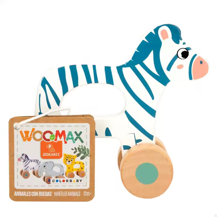 Arrastre Madera Animales. 13x5x12,5 cm - Modelos surtidos (Color Baby 47581) - 1