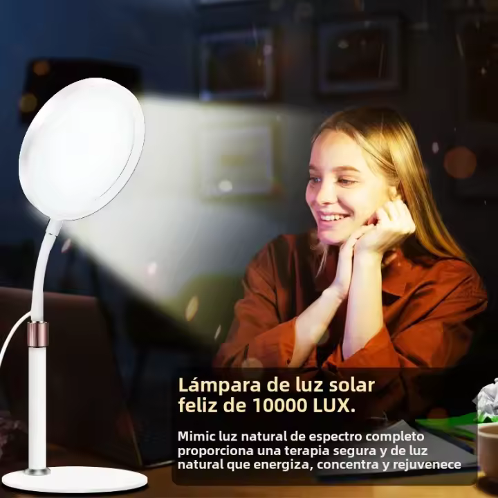 Lámpara De Escritorio LED Para Fototerapia Que Puede Lidiar Con SAD Lámpara De Dormitorio Que Puede Ajustar El Modo Y La Luminosidad Regulables Control Remoto Estilo Moderno - 1