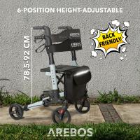 AREBOS Caminador Andador plegable de aluminio con ruedas ligero con frenos 136 kg - details 27
