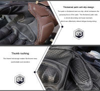 Guantes De Motociclista Retro De Verano Para Hombres Y Mujeres En Cuero Perforado Con Dedos Complejos Para Motocross Equipamiento De Moto M-XXL - details 13