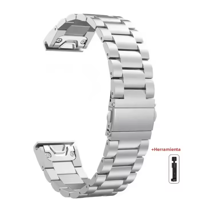 Correa De Reloj De Acero Inoxidable Para Garmin Fenix 6 6x 7 7x pro 5 5x plus 5s 6s 20/22/26mm Accesorios De Pulsera Metal Unisex - 1