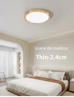 Lámpara De Techo LED Moderna Con Patrón De Madera Dorado Tres Colores Para Iluminación Doméstica Cocina Dormitorio Baño - details 0