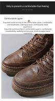 Botas De Hombre Para Otoño E Invierno Con Interior De Peluche Cálida Casual De Exterior Trabajo Moda Versátil Suela Suave Cómodas De Cuero - details 5