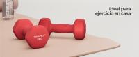 SONGMICS Juego de 2 mancuernas, mancuernas hexagonales, revestimiento de neopreno, entrenamiento de fuerza, entrenamiento de fitness, para el hogar,Rojo Rubí/Naranja Papaya - details 1