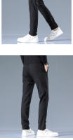 Pantalones Casuales Para Hombre Primavera Otoño 2025 Nuevo Ajustados De Cintura Elástica Color Sólido Negocios Pantalones Talla Media - details 14