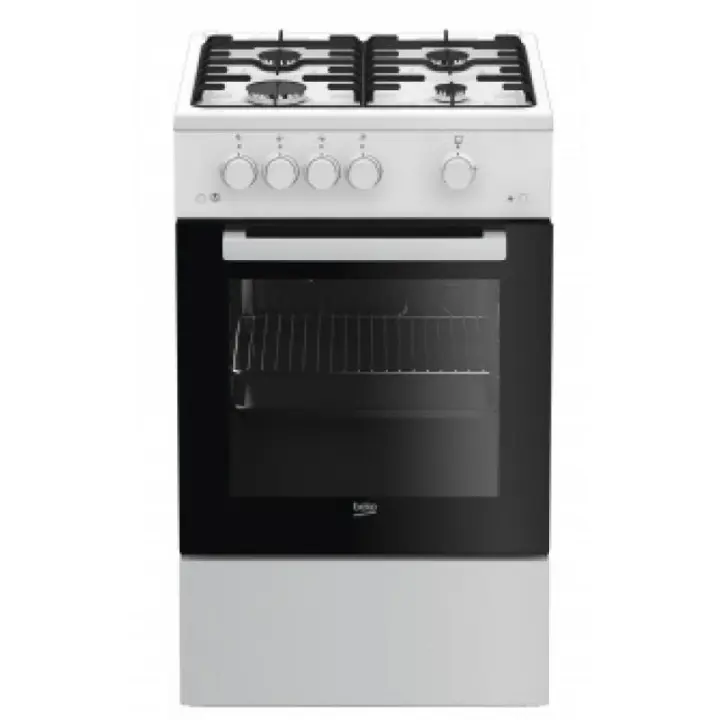 Beko FSG52020FW cocina Cocina independiente Encimera de gas Negro, Blanco - 1