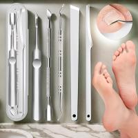 Kit De 5 Herramientas Multifuncionales De Acero Inoxidable Para El Cuidado Del Pies Eliminación De Uñas Del Talón Callos Y Piel Muerta Herramientas De Pedicura Fina - details 0