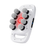 Masajeador De Cuerpo Con 8 Cabezales Fascia Gun Vibración De Alta Frecuencia Para Masaje De Espalda Y Cintura Masajeador De Cuello Y Hombros Material ABS - details 6