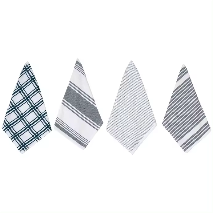 DHESTIA HOME - Pack de 4 Paños de Cocina Azules 40x70 Cm - Algodón - 1
