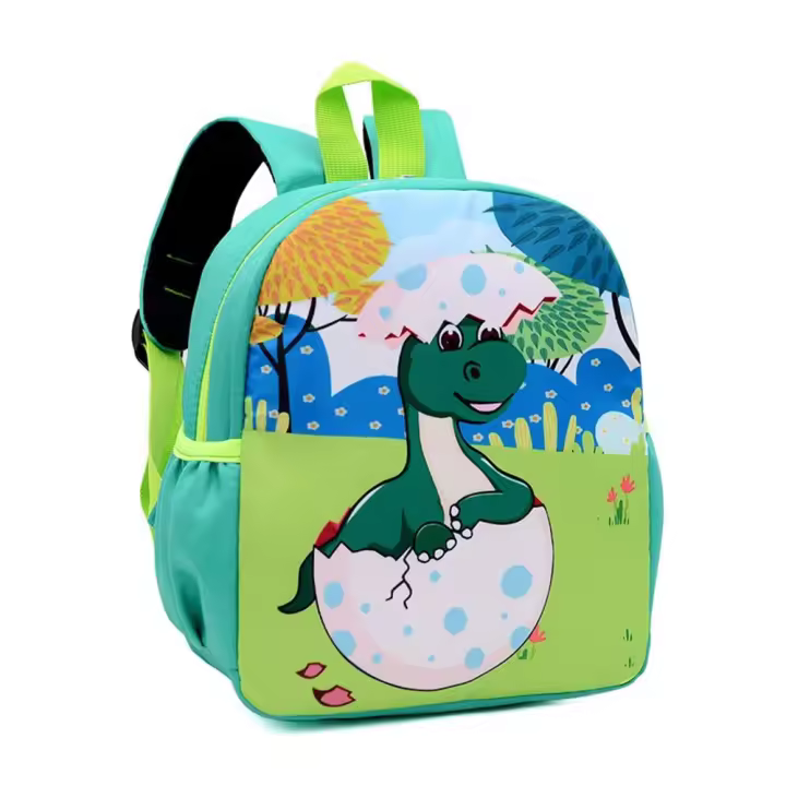 Mochila De Dinosaurio Lindo Para Jardín De Infantes Con Diseño De Dibujos Animados Material De Nylon Cierre De Cremallera - 1