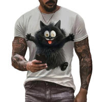 Camiseta De Verano Para Hombre Estampado Animal Divertido Camiseta De Cuello Redondo Estilo Hip Hop Ropa Casual Trend Streetwear Harajuku Talla Grande - details 5