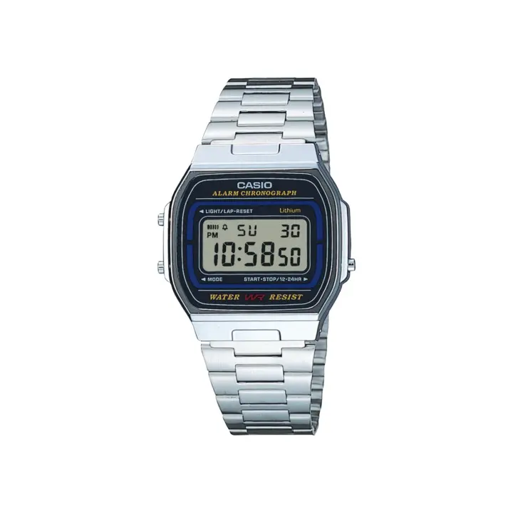 Casio VINTAGE A164WA-1VES Reloj digital - Plateado con esfera negra - 1