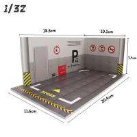 Exhibidor De Coches De Acción Miniatura 1:32 1:24 Diorama Garage Para Modelo De Coche De Juguete Escenario De Estacionamiento PVC Simulación - details 4