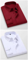 Camisa Clásica Para Hombres Tallas Grandes 6XL 7XL 8XL Blanco Manga Larga Estilo Trabajo Y Casual Sólido De Cuello Cuadrado - details 7