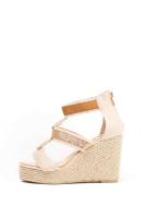Lyla Wang sandalias cuña alta de esparto con plataforma mujer con cremallera trasera - details 8