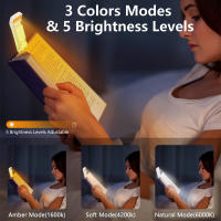 Luz De Lectura Clip-on Recargable Por USB Con Timer Y 3 Colores 5 Niveles De Brillo Luz Nocturna Con Marcapáginas Para Libros - details 2