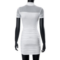 CUTENOVA Vestido Mini Dark Goth Y2k Bodycon Para Mujer Transpirable Patchwork See through Fiesta Streetwear Polyester Spandex - details 9