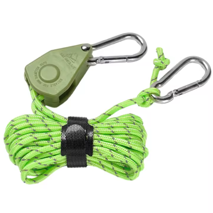 6Pcs Cuerda De Atado Para Acampar 4mm Afinador De Cuerda De Viento Hebilla De Pulley Ratchet Gancho De Cuerda De Tenda Accesorios De Tenda - 1