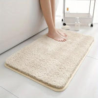 Alfombra De Baño Antideslizante Absorbedora De Agua Gruesa Alfombra De Pelo Largo Lavable En Máquina Duradera Para Toilette - details 6