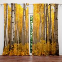 2pcs Cortina De Ventana Con Estampado De Arce Amarillo Para Decoración Del Hogar Tratamiento De Ventana Para Dormitorio Oficina Cocina Sala De Estar Y Estudio - details 3