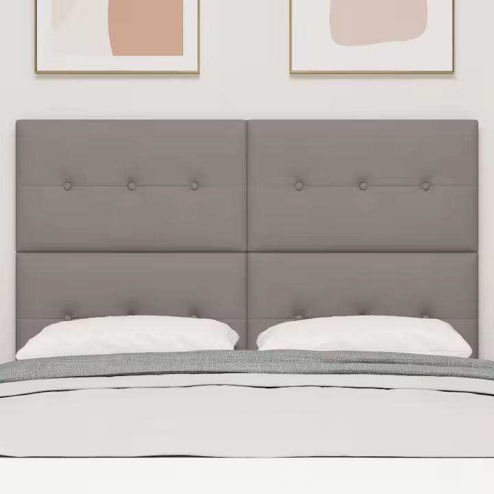 Cabecero vidaXL con botones en taupe de 140 cm de tela - 1