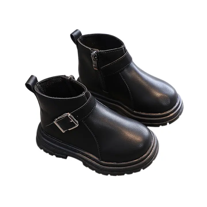 Botas De Niños Para Otoño Invierno Niñas Y Niños Deportivas Casuales Calientes Con Cierre De Cremallera Suela De Goma Suave Zapatos De Nieve - 1