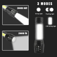Linterna LED Recargable USB Mini Torcha Brillante Pequeña Lámpara Portátil Compacta Ajustable Impermeable Con Foco De Mano - details 1
