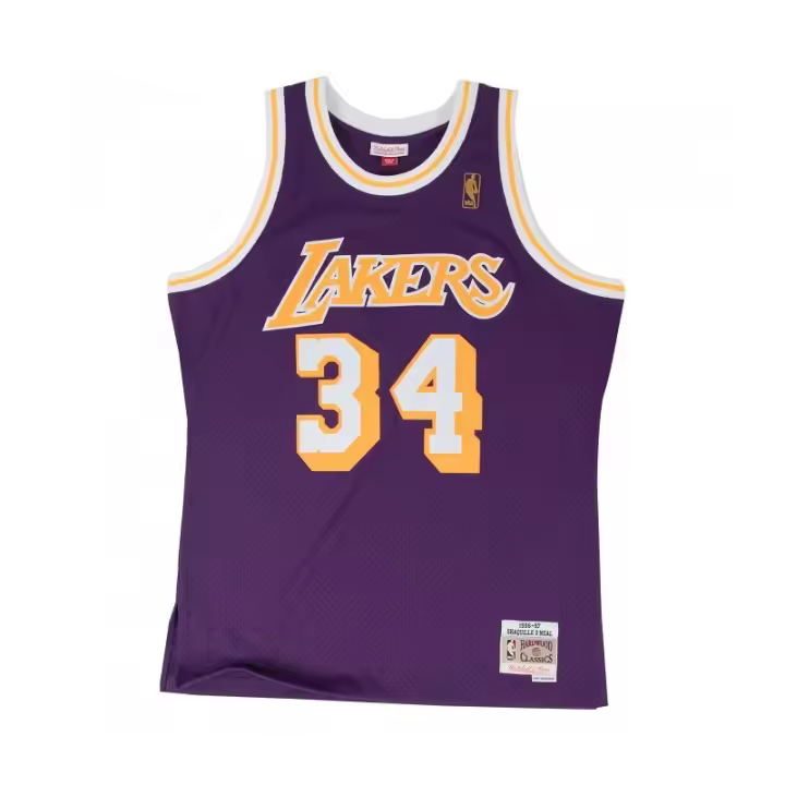 Camiseta Shaquille O´Neal Lakers swingman 1996-97 - Mitchell and Ness morada - 1