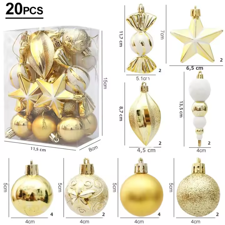 Adorno De Navidad Para Árbol De Navidad Con Esfera Colgante Vínculo De Caramelo Conífera Juego De Joyería Decoración De Hogar Regalo En Caja - 1